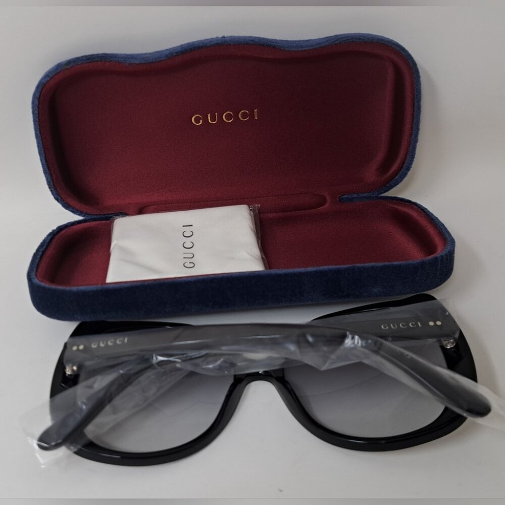Gucci Nero Sunglasses Oversized Square Frame Black Gray GG0472SA 001 56-17-145 - Picture 9 of 15